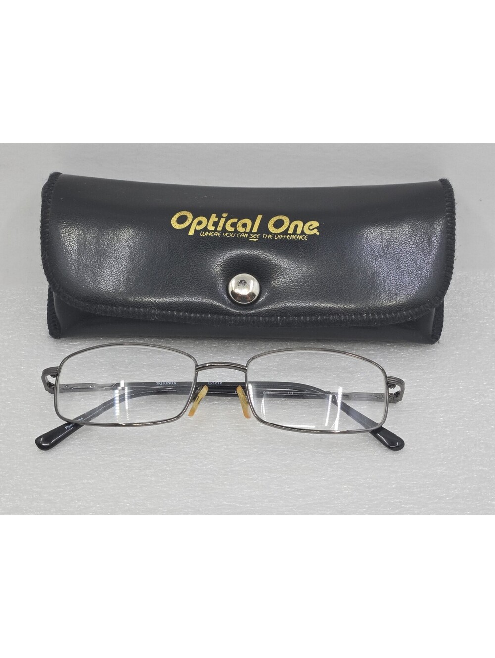 Equinox EQ212 Gunmetal Eyeglasses 53-18-145 Rectangular Men's W/Case Movie Prop